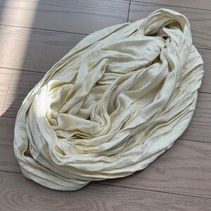 Cream Infinity Scarf With Gold Accents